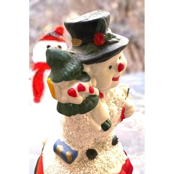Vintage Gift Collection Snowman Bell New Christmas Trees Porcelain Present Gift - Picture 2 of 12